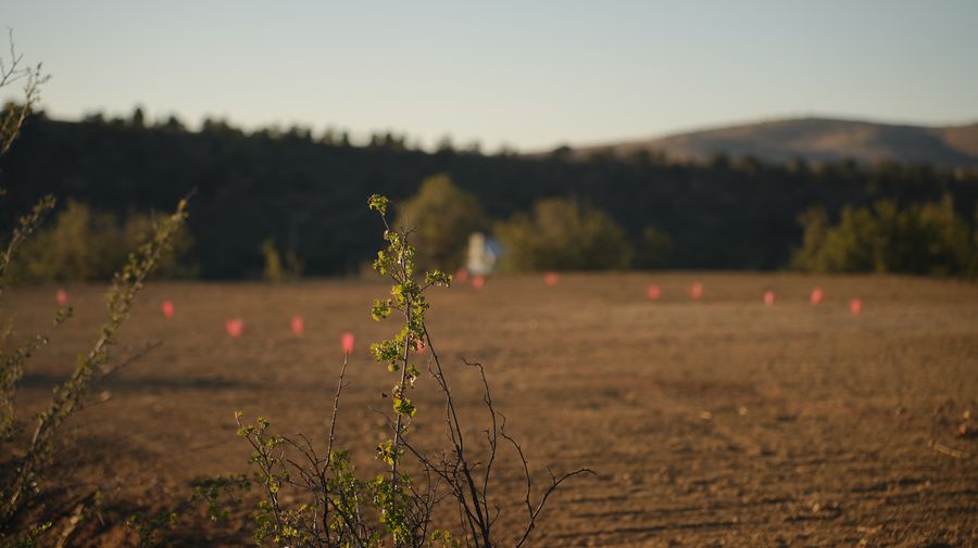 Cleared and staked residential lot graded and ready for construction in Yavapai County